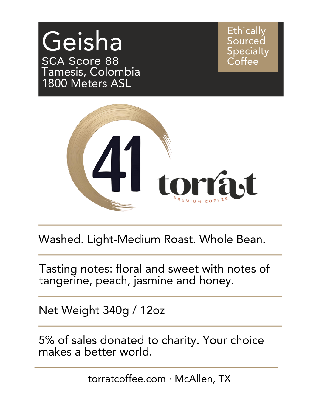 Geisha Colombian Coffee - Whole Bean
