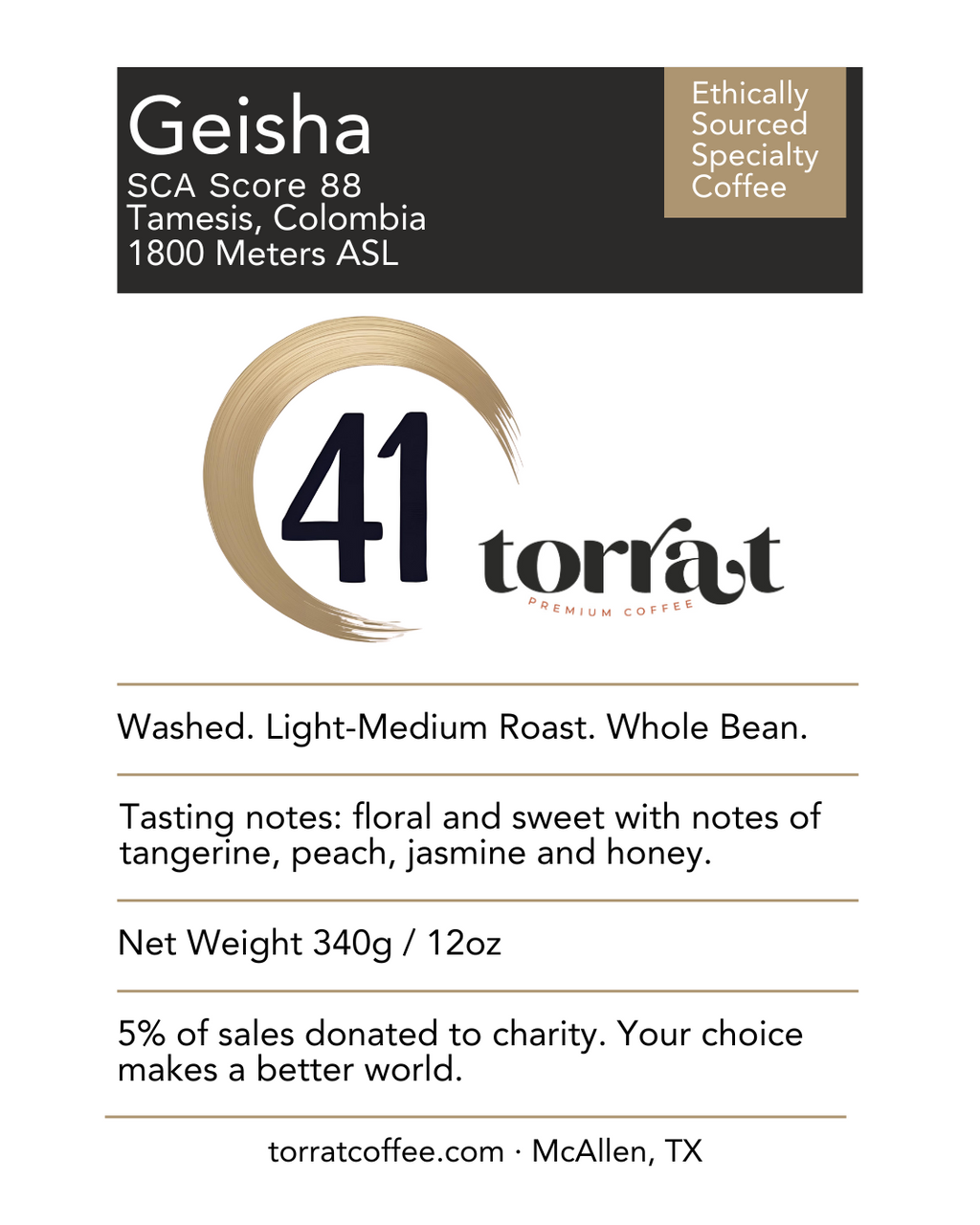 Geisha Colombian Coffee - Whole Bean